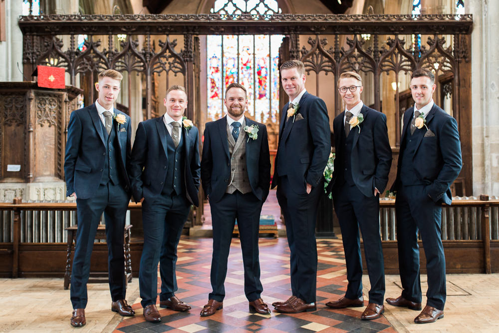Groom Groomsmen Waistcoat Navy Suit Moreves Barn Wedding Gemma Giorgio Photography