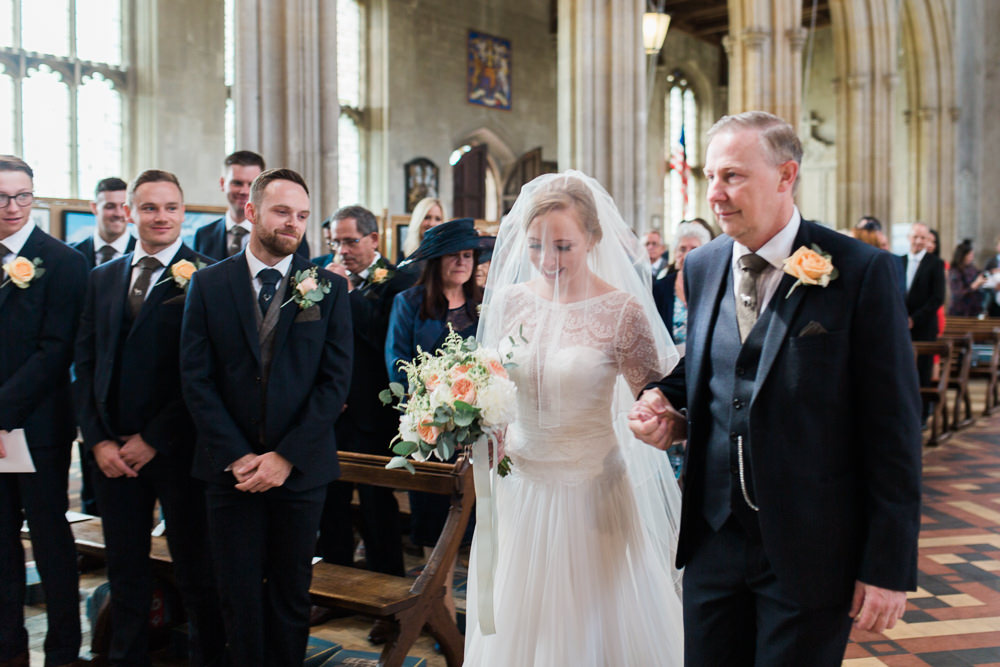 Bride Bridal Maggie Sottero Lace Long Sleeves A Line Navy Suit Peach Rose Peony Eucalyptus Bouquet Moreves Barn Wedding Gemma Giorgio Photography