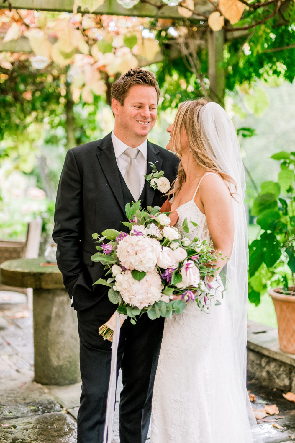 Black Suit Grey Tie Groom Pheasant Harome Wedding Yorkshire Arabella Smith Photography