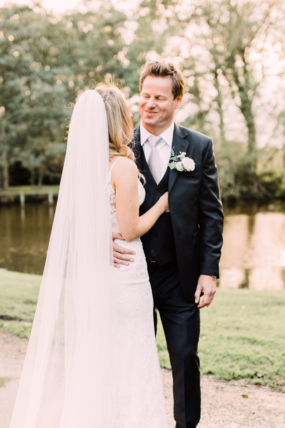 Black Suit Grey Tie Groom Pheasant Harome Wedding Yorkshire Arabella Smith Photography
