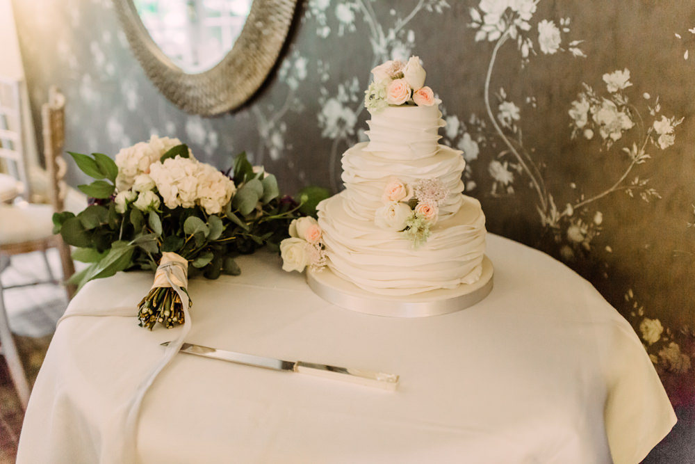 Ruffle Ice Cake Flowers Pheasant Harome Wedding Yorkshire Arabella Smith Photography