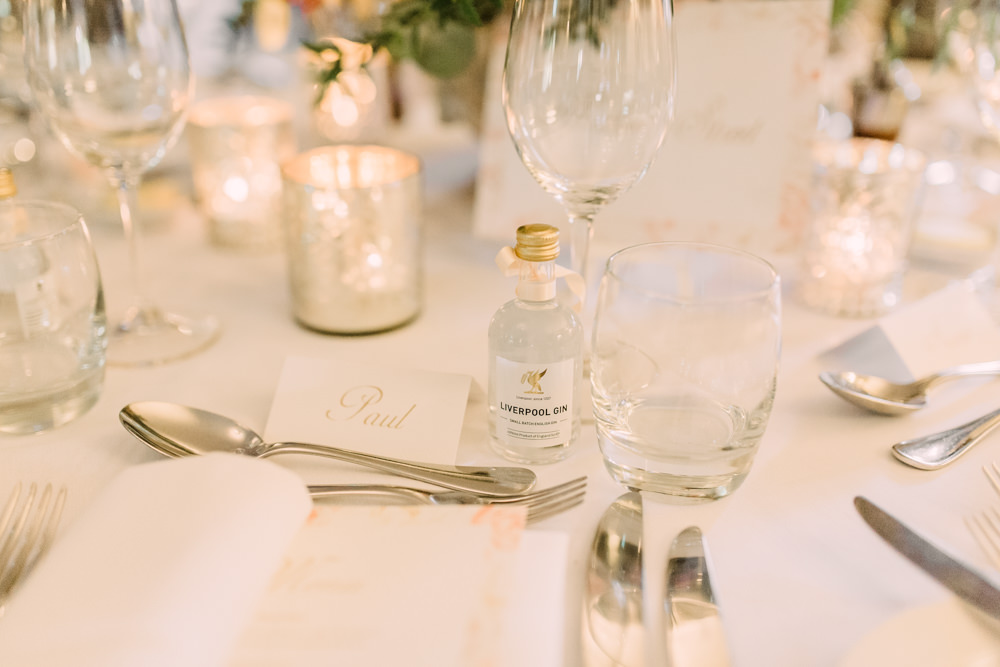 Mini Gin Bottle Favours Pheasant Harome Wedding Yorkshire Arabella Smith Photography
