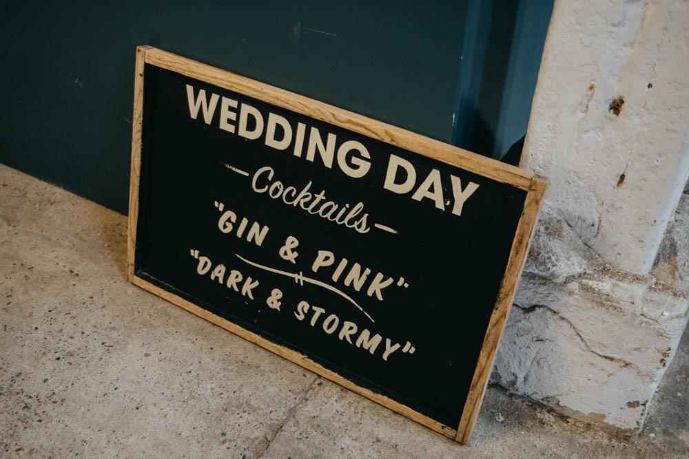 Wedding Day Sign Drinks Menu Vintage Railway Barn Wedding Lottie Photography