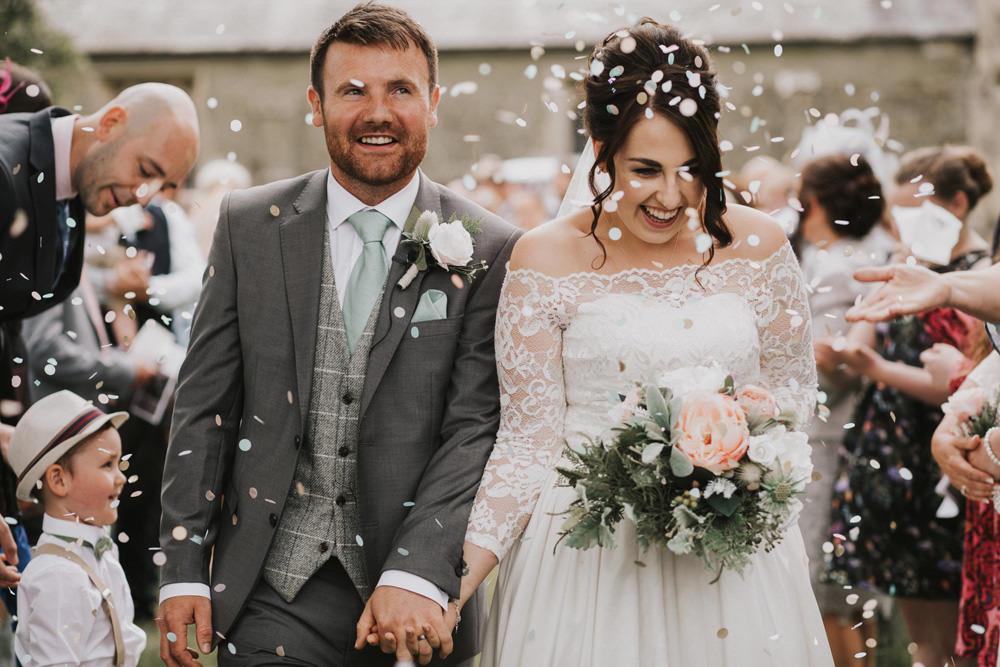 Outdoor Farm Field Rustic Garden Marquee Church Aisle Ceremony Bride Groom Confetti | Fun and Relaxed Scrivelsby Walled Garden Wedding Brook Rose Photography