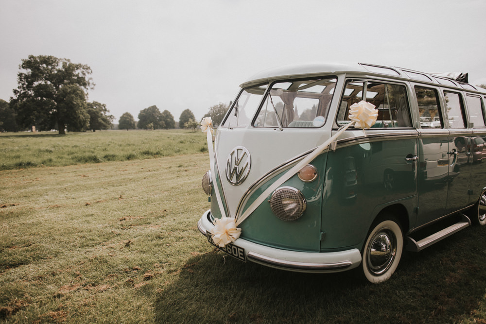 Outdoor Farm Field Wheat Rustic Garden Marquee Bridal Car VW Green Campervan | Fun and Relaxed Scrivelsby Walled Garden Wedding Brook Rose Photography