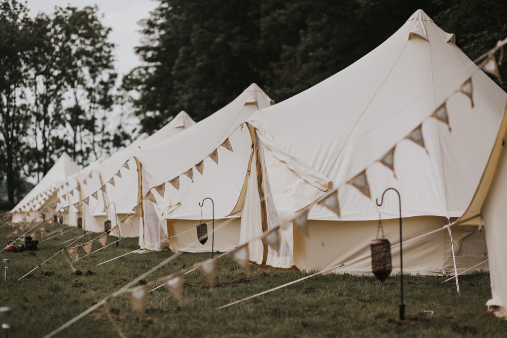Outdoor Farm Field Wheat Rustic Garden Marquee Glamping Bell Tent Bunting | Fun and Relaxed Scrivelsby Walled Garden Wedding Brook Rose Photography