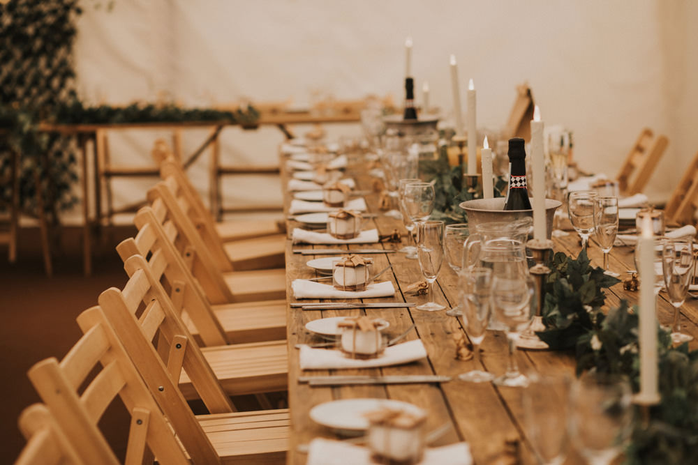 Outdoor Farm Field Wheat Rustic Garden Marquee Foliage Wooden Trestle | Fun and Relaxed Scrivelsby Walled Garden Wedding Brook Rose Photography