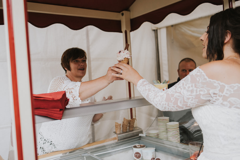 Outdoor Farm Field Wheat Rustic Garden Marquee Bell Tents Bride Ice Cream Van | Fun and Relaxed Scrivelsby Walled Garden Wedding Brook Rose Photography