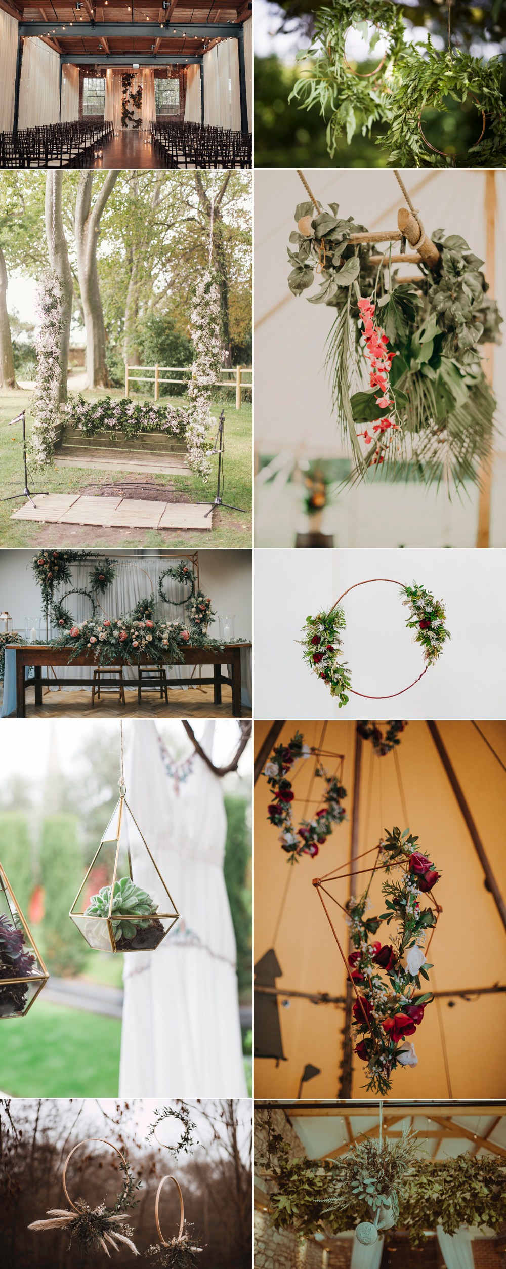 Suspended Hanging Floral Flower Ideas Wedding Inspiration