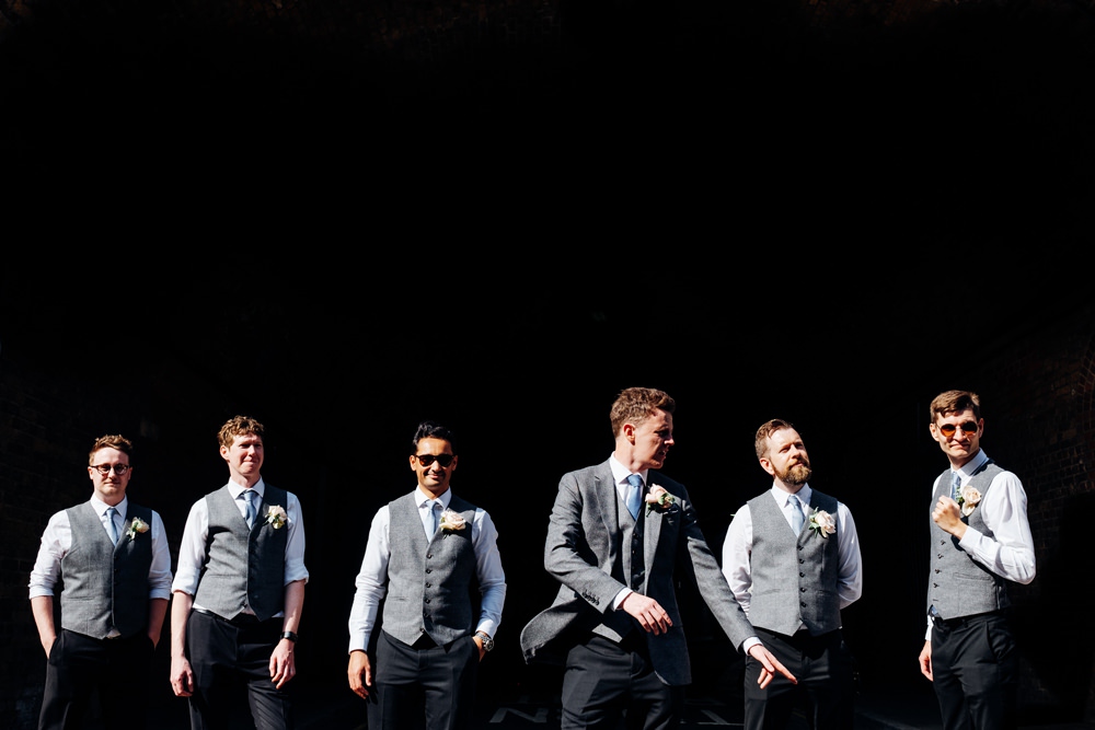 Groom Groomsmen Reiss Waistcoat Three Piece Grey Tweed Tanner Warehouse Wedding Marianne Chua Photography