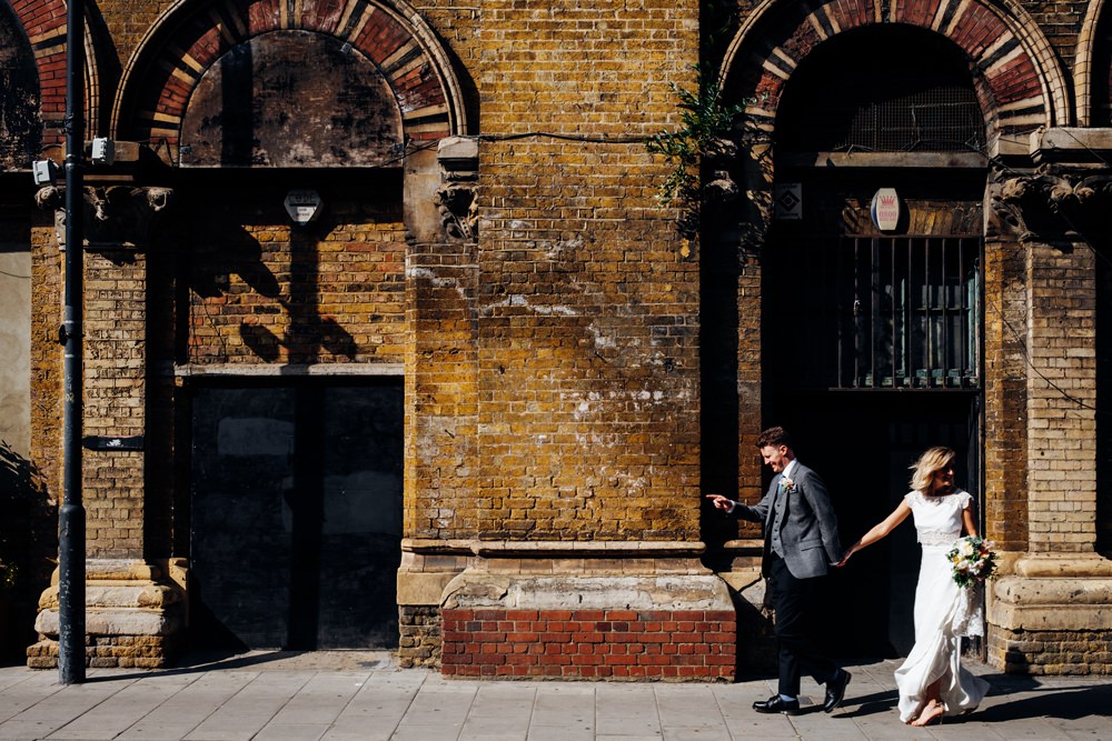 Bride Bridal Rime Arodaky Two Piece Crop Top Lace Top Skirt Peach Yellow Bouquet Reiss Groom Tanner Warehouse Wedding Marianne Chua Photography