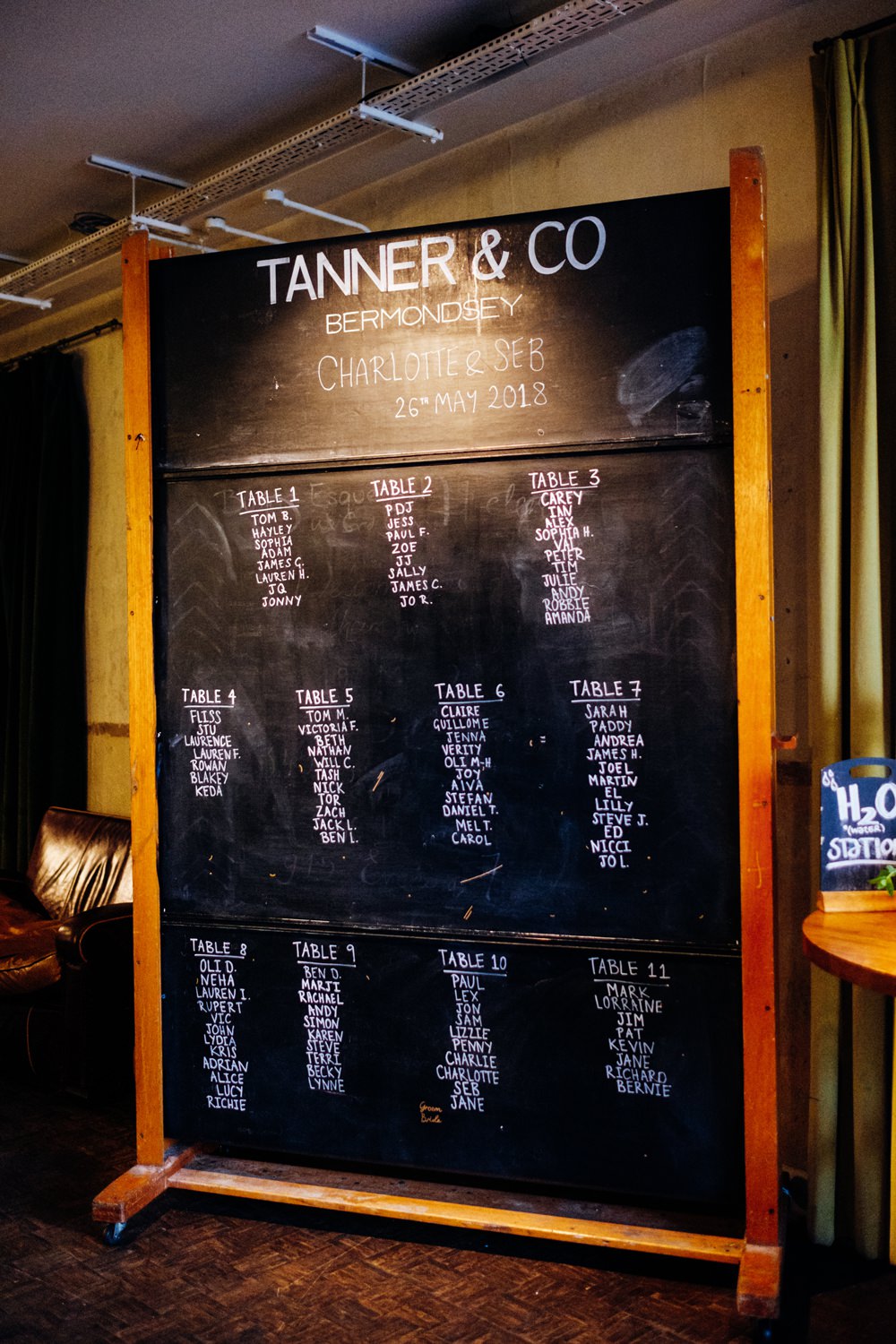 School Blackboard Table Plan Seating Chart Tanner Warehouse Wedding Marianne Chua Photography