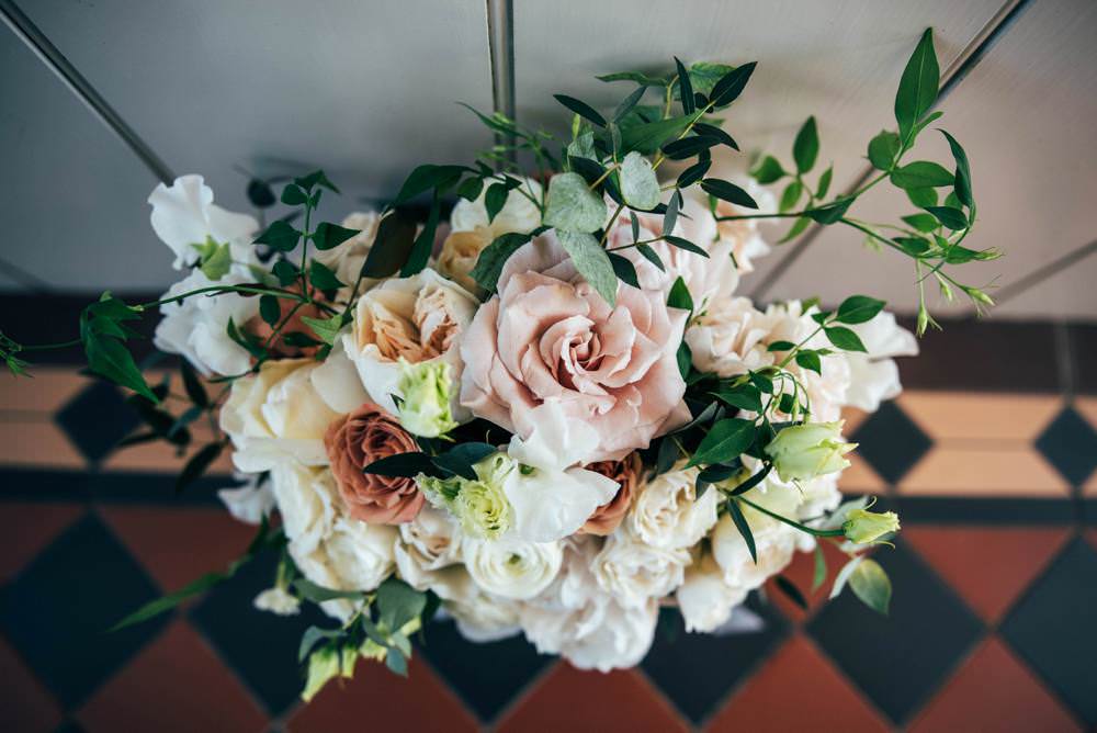 Bouquet Flowers Bride Bridal Pink Rose Cream Greenery Warm Welcoming Wedding Three Flowers Photography