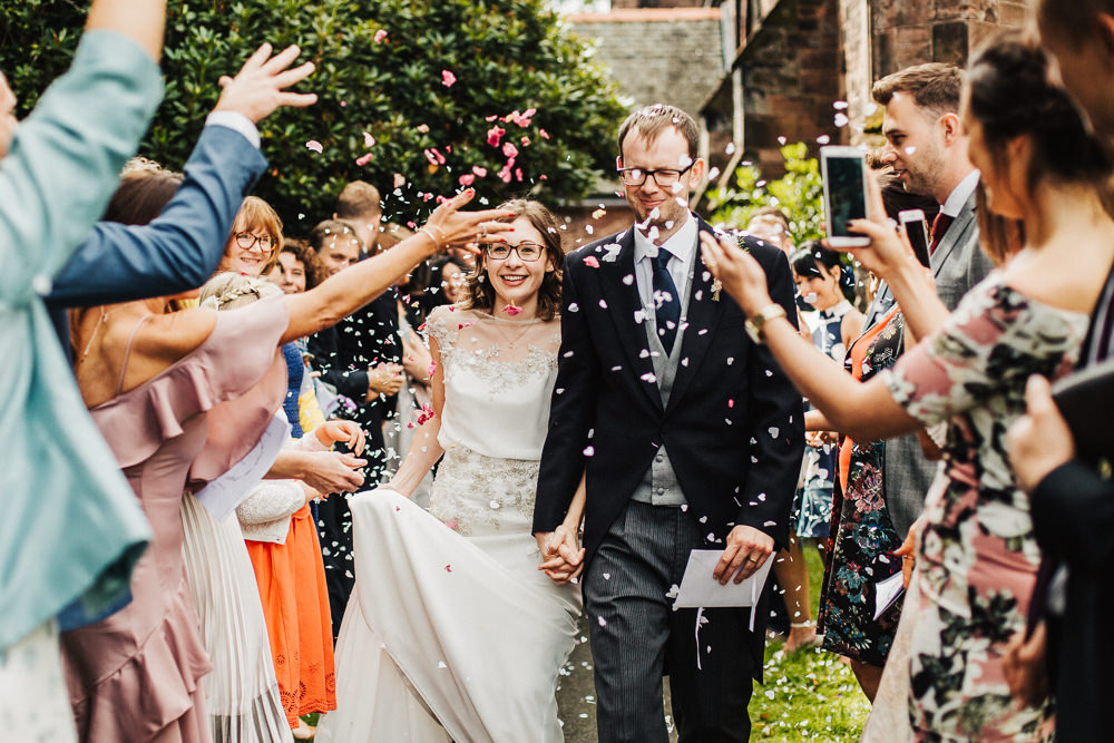 Bride Bridal Enzoani Fitted Wedding Dress Embellished Cap Sleeve Gypsophila Groom Tails Confetti Whimsical Countryside Sperry Tent Wedding Emilie May Photography