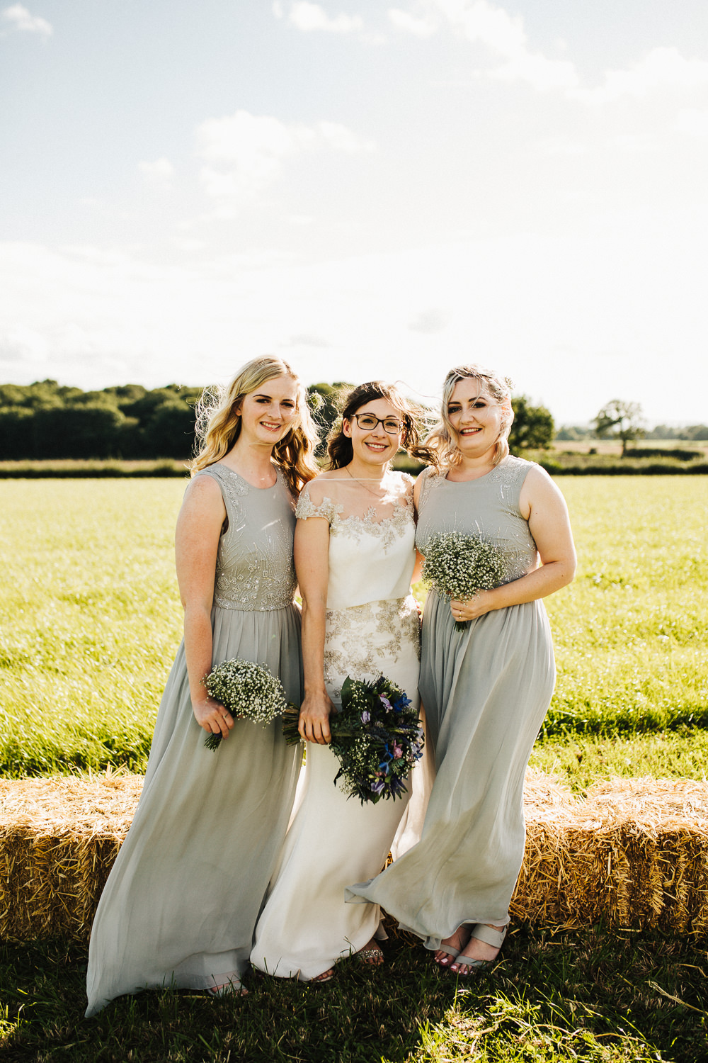 Bride Bridal Enzoani Fitted Wedding Dress Embellished Cap Sleeve Gypsophila Grey Bridesmaids Whimsical Countryside Sperry Tent Wedding Emilie May Photography