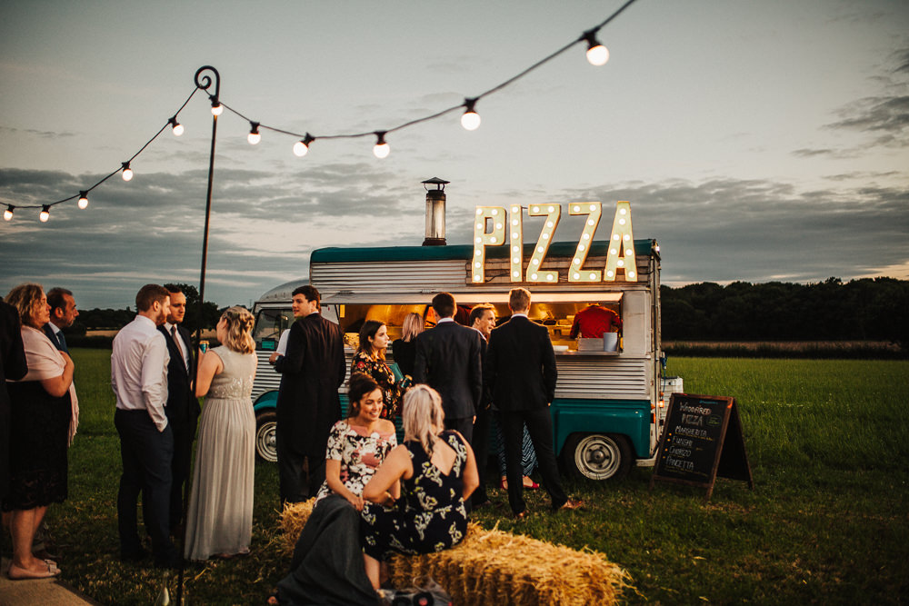 Pizza Van Circus Lights Whimsical Countryside Sperry Tent Wedding Emilie May Photography