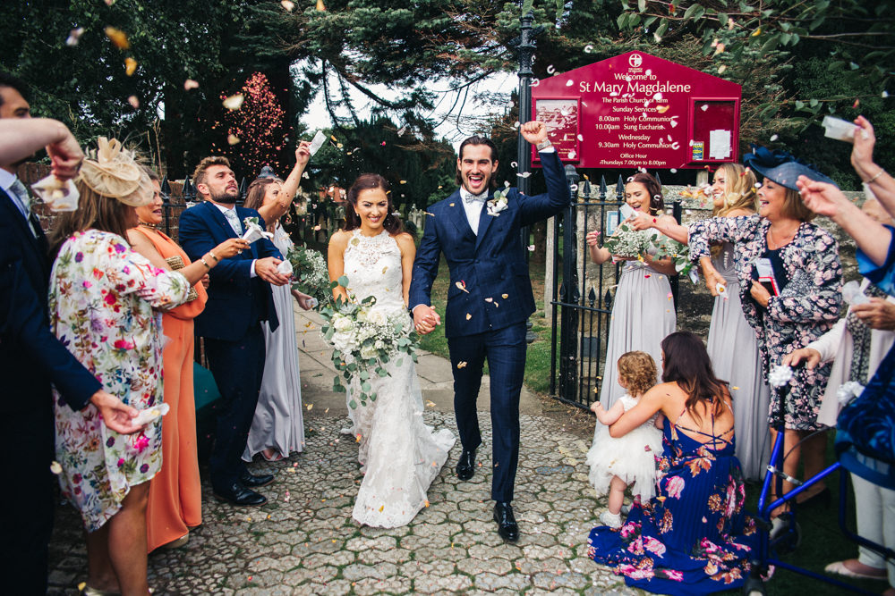 Confetti Throw Wray's Barn Whinstone View Wedding Sally T Photography