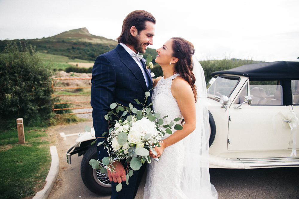 Classic Vintage Car Transport Wray's Barn Whinstone View Wedding Sally T Photography