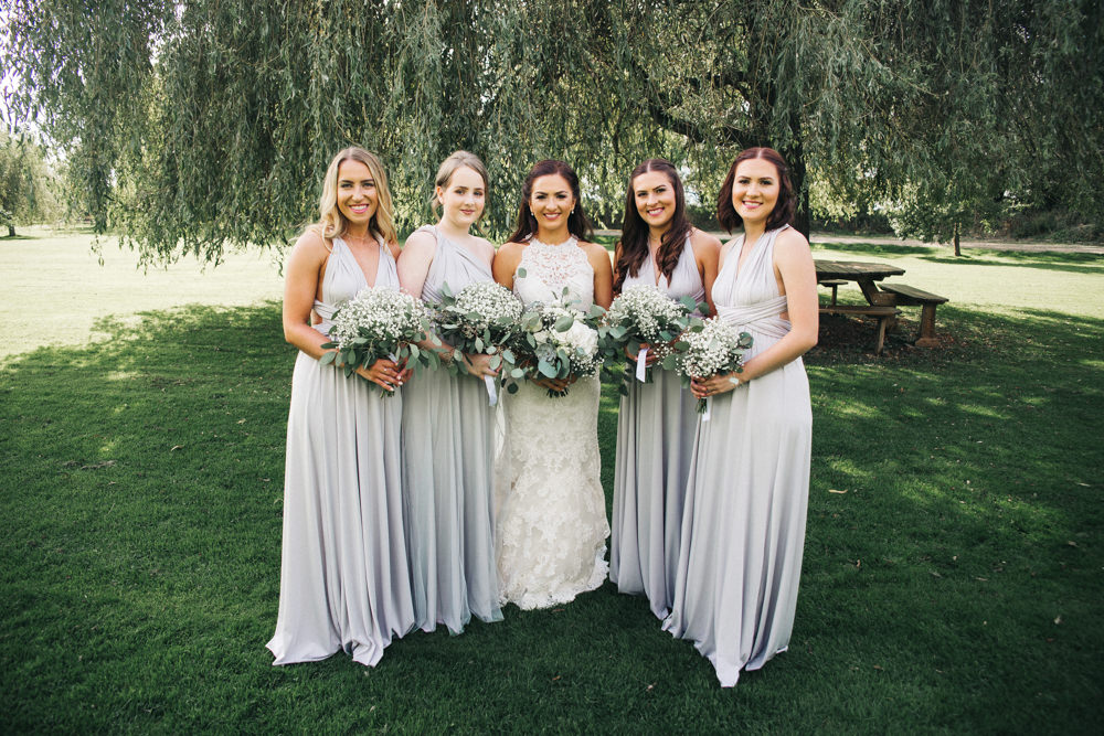 Grey Long Maxi Multiway Bridesmaid Dresses Wray's Barn Whinstone View Wedding Sally T Photography