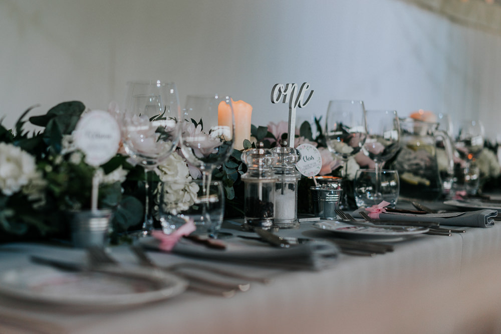 Table Number Top Laser Cut Wooden Foliage Floral Runner Alrewas Hayes Wedding David Boynton Photography