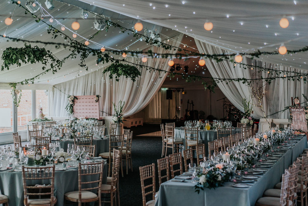 Festoon Lights Greenery Hanging Ivy Alrewas Hayes Wedding David Boynton Photography