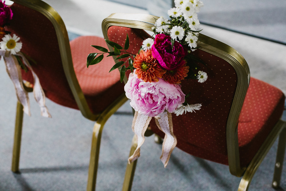 Chair Decoration Floral Flowers Back Peony Anna Carriga Wedding Honey and the Moon Photography