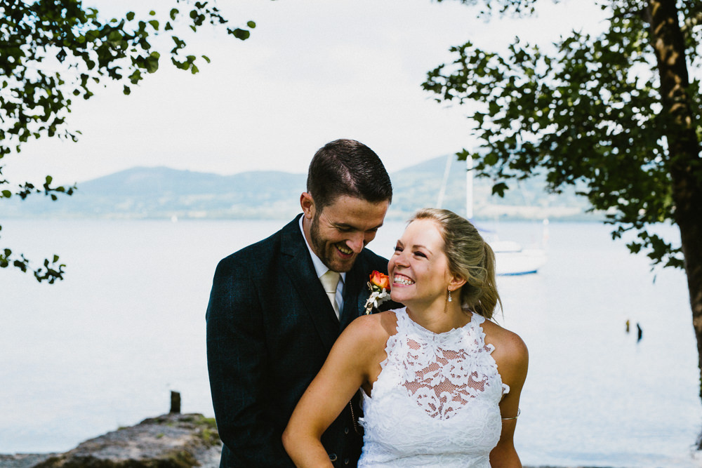 Bride Bridal Grace Loves Lace Dress Halter Neck Three Piece Navy Suit Groom Anna Carriga Wedding Honey and the Moon Photography