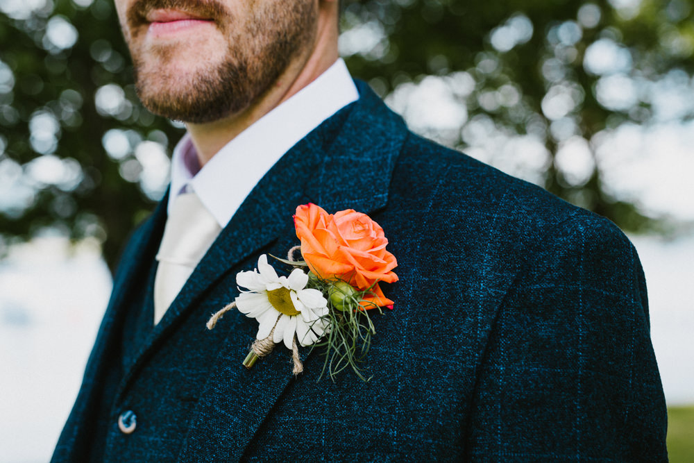 Groom Buttonhole Orange Rose Anna Carriga Wedding Honey and the Moon Photography