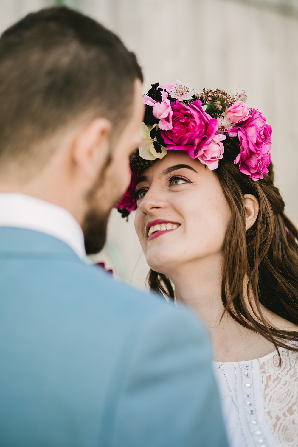 Make Up Hair Bride Bridal Flower Crown Antique Moody Floral Farm Wedding Ideas Jemma King Photography