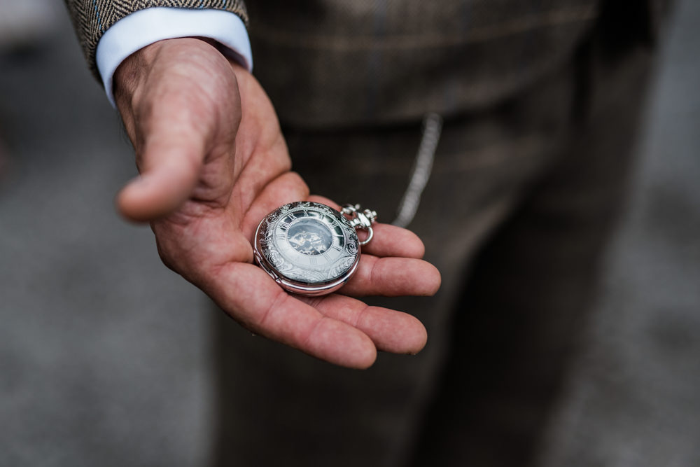 Pocket Watch Groom Cleatham Hall Wedding Kazooieloki Photography