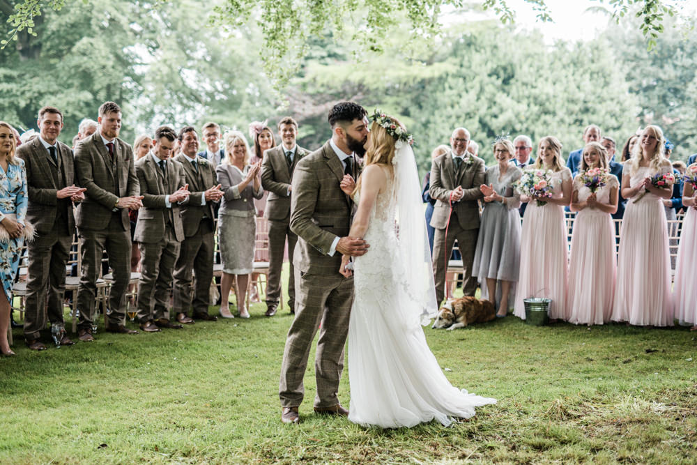 Woodland Outdoor Ceremony Trees Cleatham Hall Wedding Kazooieloki Photography