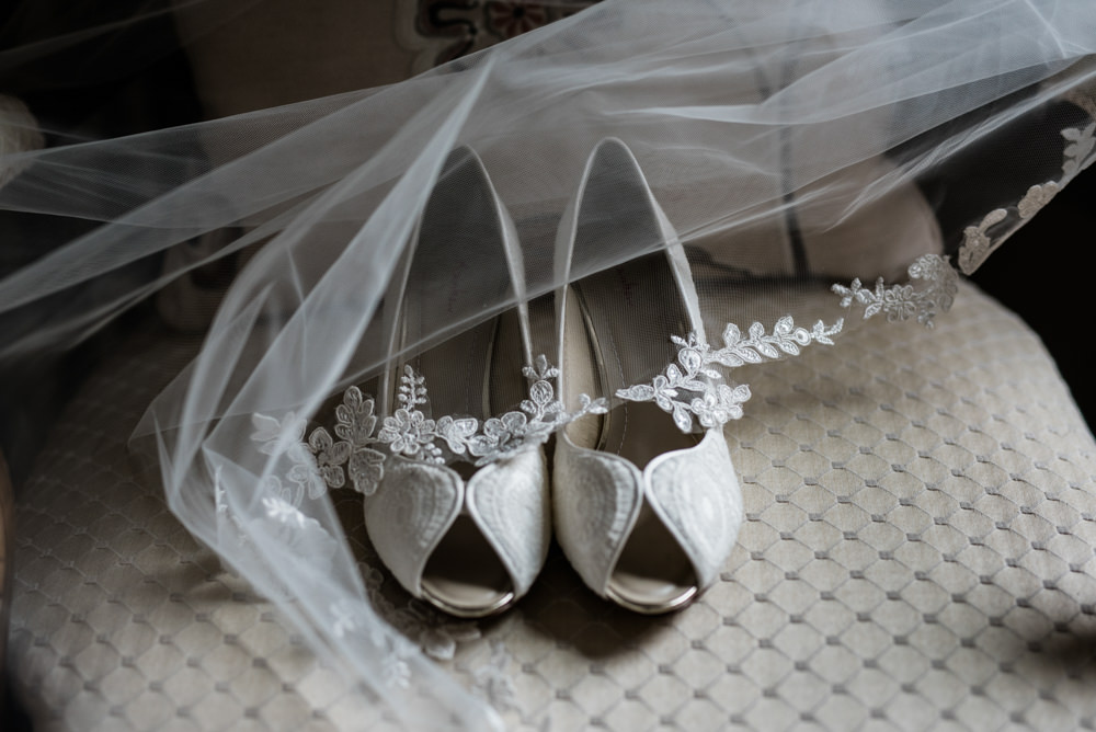 Peep Toe Shoes Bride Bridal Lace Cleatham Hall Wedding Kazooieloki Photography