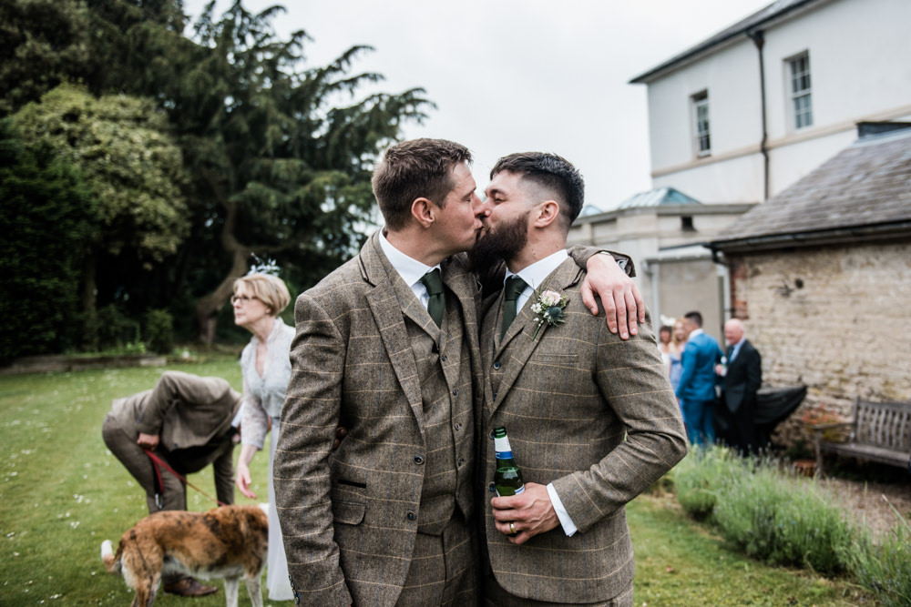 Groom Suit Groomsmen Tweed Green Brown Waistcoat Tie Cleatham Hall Wedding Kazooieloki Photography