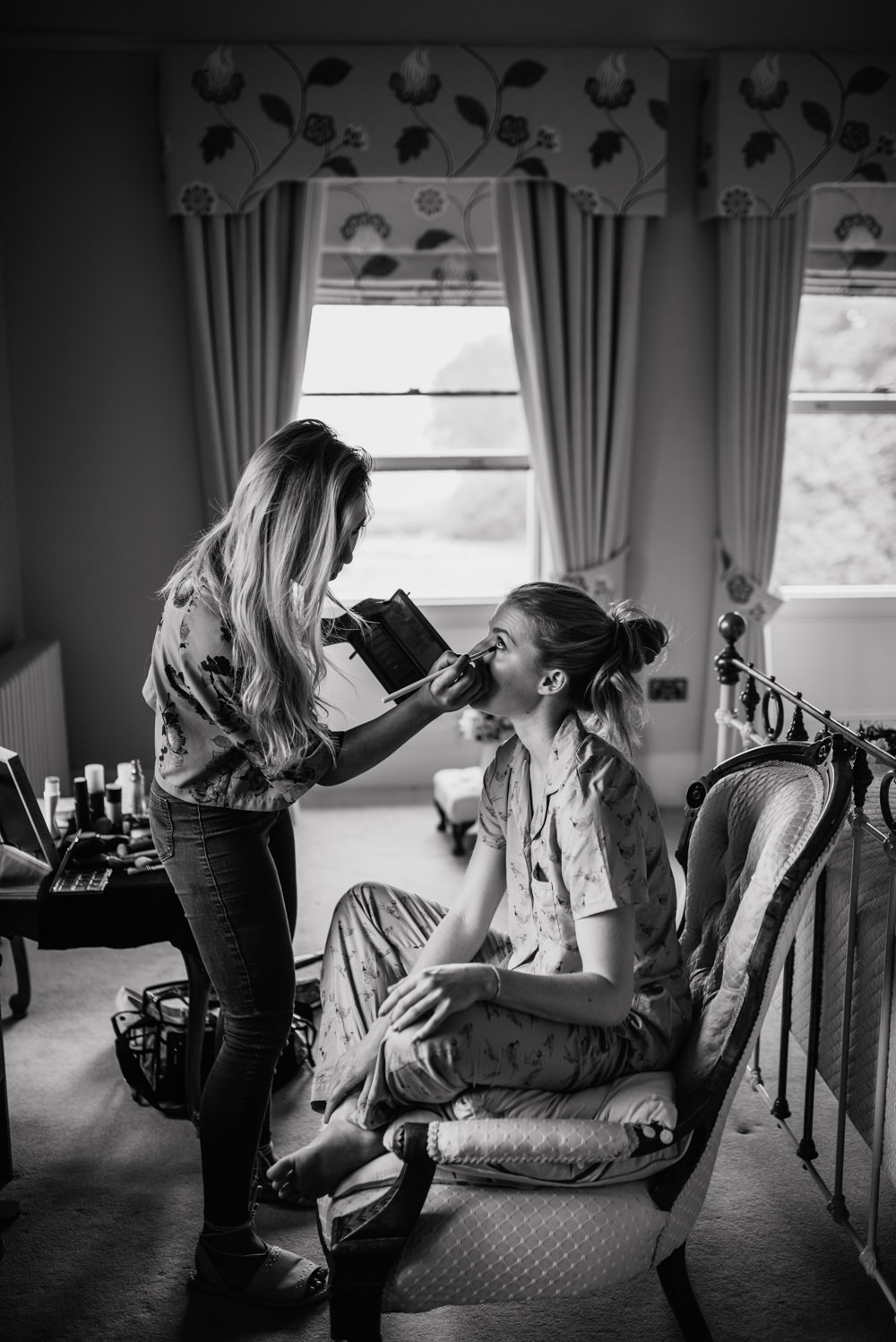 Bride Bridal Prep Morning Make Up Cleatham Hall Wedding Kazooieloki Photography