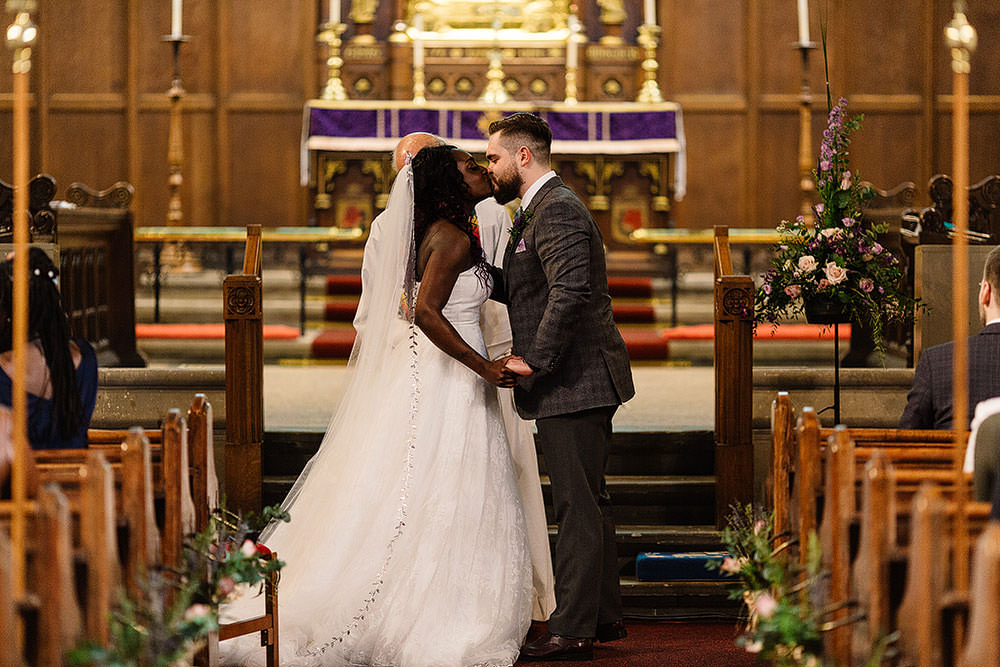 Bride Bridal Sweetheart Neckline A Line Ted Baker Checked Groom Floral Tie Cressbrook Hall Wedding Paul Joseph Photography