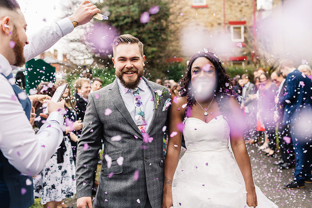 Bride Bridal Sweetheart Neckline A Line Ted Baker Checked Groom Floral Tie Confetti Cressbrook Hall Wedding Paul Joseph Photography
