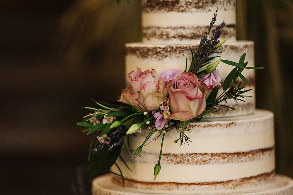 Semi Naked Buttercream Cake Floral Flowers Rose Cressbrook Hall Wedding Paul Joseph Photography