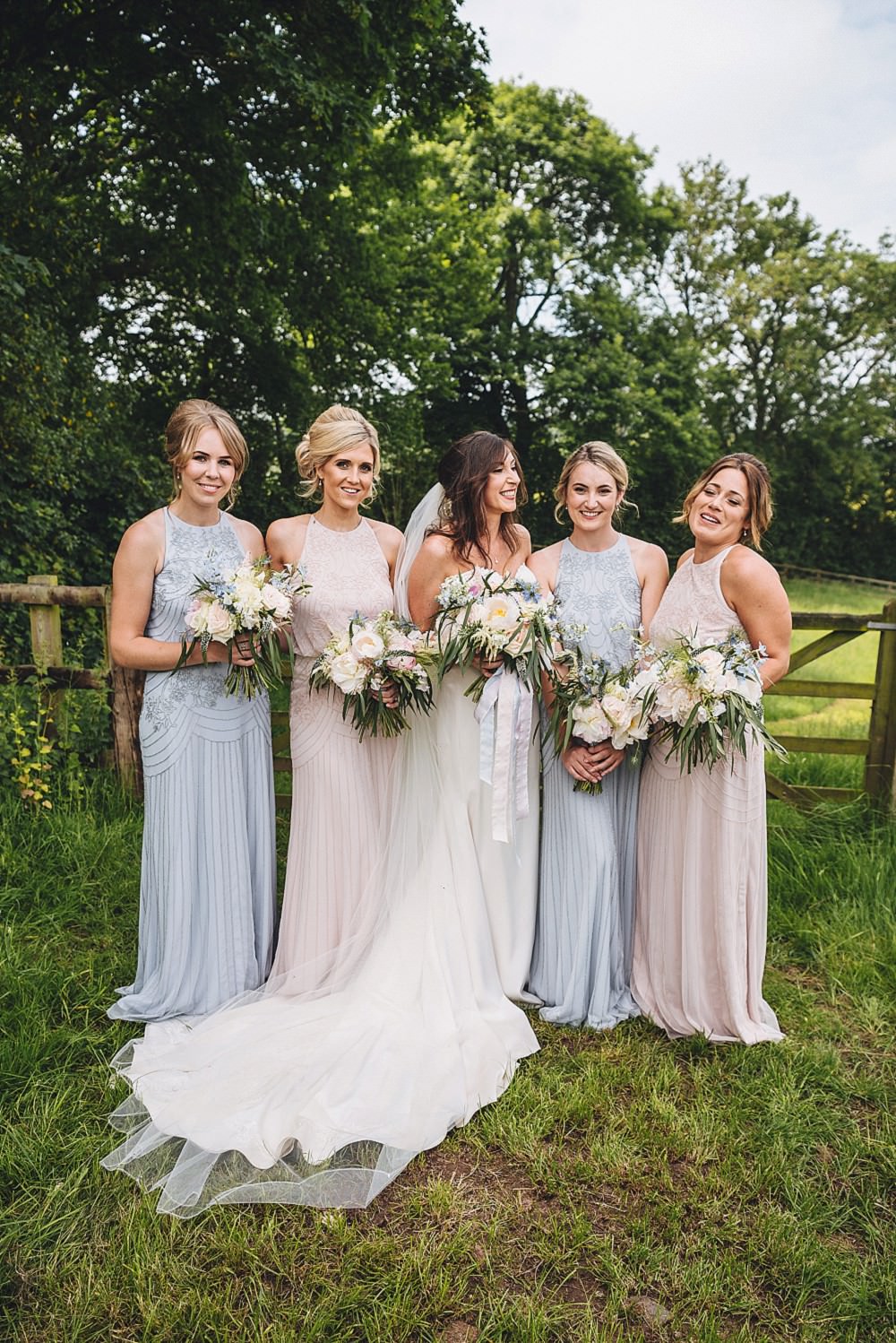 Bridesmaid Dresses Long Dress Maxi Pastel Pink Blue DIY Home Barn Tipi Wedding Marta May Photography