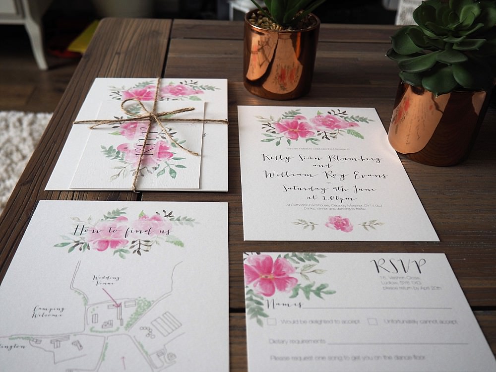 Floral Stationery Twine Invite Invitations DIY Home Barn Tipi Wedding Marta May Photography