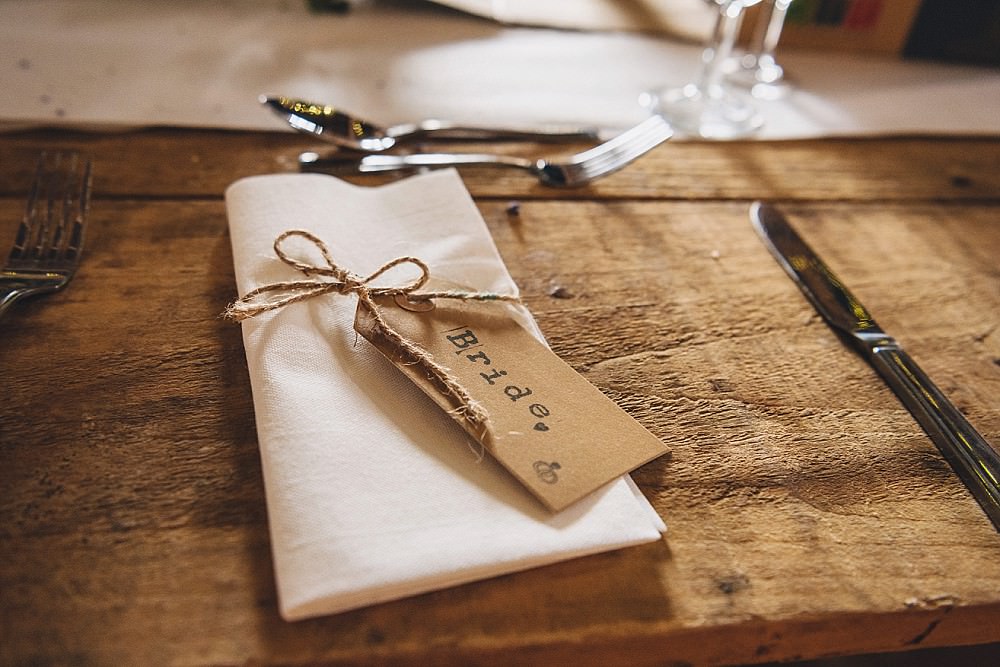 Twine Luggage Tag Place Name Setting DIY Home Barn Tipi Wedding Marta May Photography