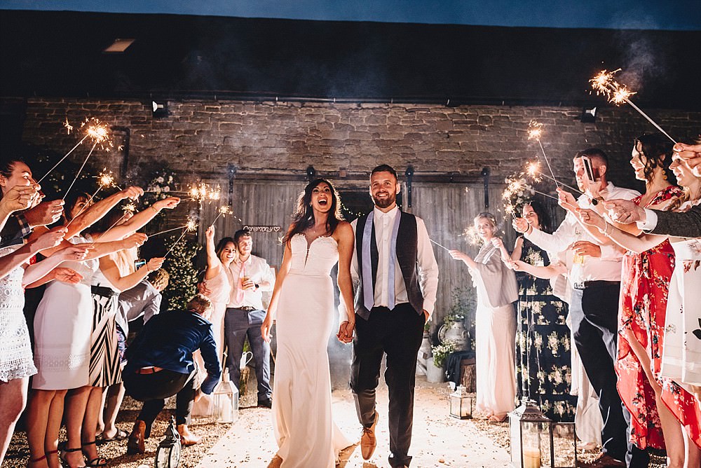 Sparkler Send Off Exit DIY Home Barn Tipi Wedding Marta May Photography