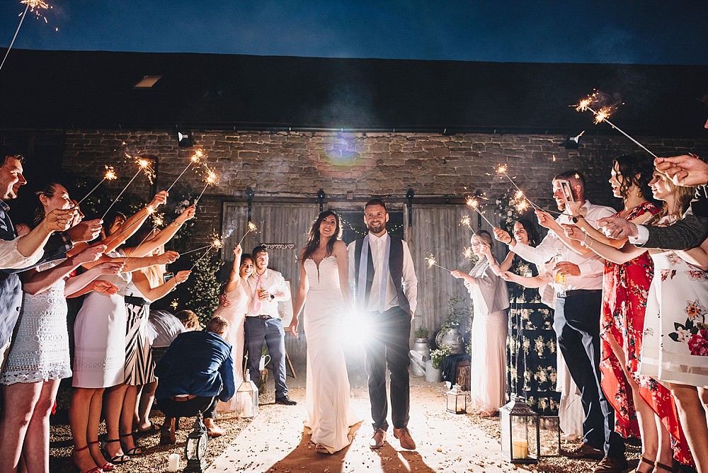 Sparkler Send Off Exit DIY Home Barn Tipi Wedding Marta May Photography