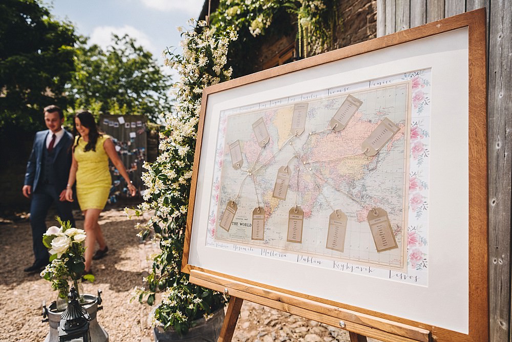 Map Travel Seating Plan Table Chart DIY Home Barn Tipi Wedding Marta May Photography