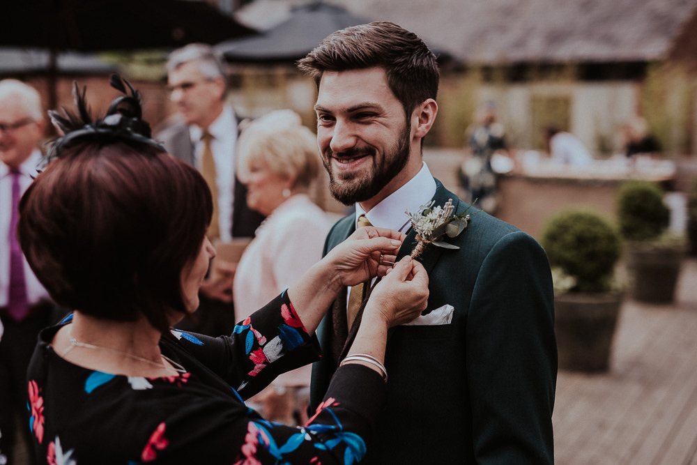 Groom Suit Grey Mustard Tie Faversham Wedding Leeds Steven Haddock Photography