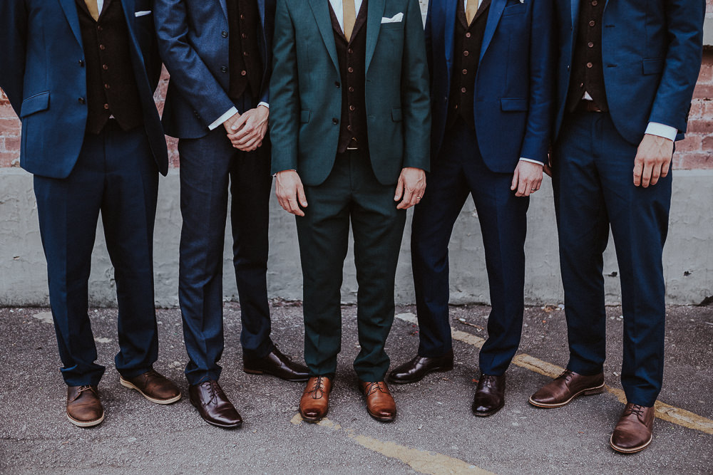 Groom Suit Grey Mustard Tie Groomsmen Faversham Wedding Leeds Steven Haddock Photography