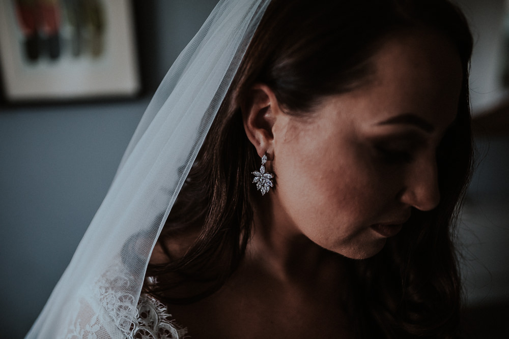 Bride Bridal Earrings Jewellery Faversham Wedding Leeds Steven Haddock Photography