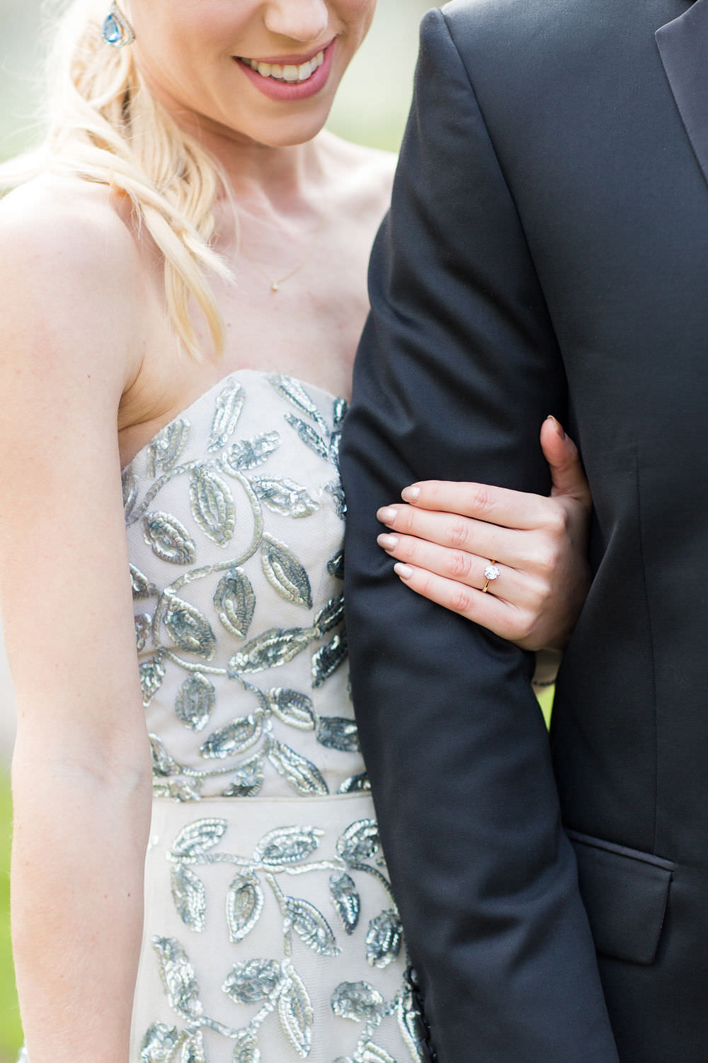 Diamond Gold Solitaire Engagement Ring Mani Manicure Bride Highcliffe Castle Wedding Bowtie and Belle Photography