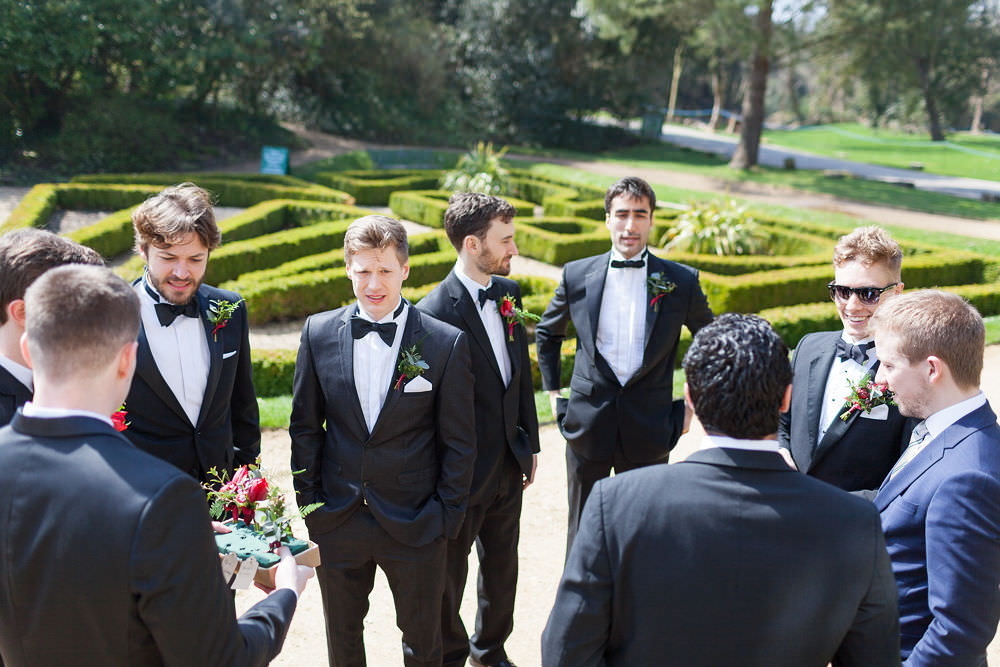 Groom Suit Tuxedo Black Bow Tie Groomsmen Highcliffe Castle Wedding Bowtie and Belle Photography