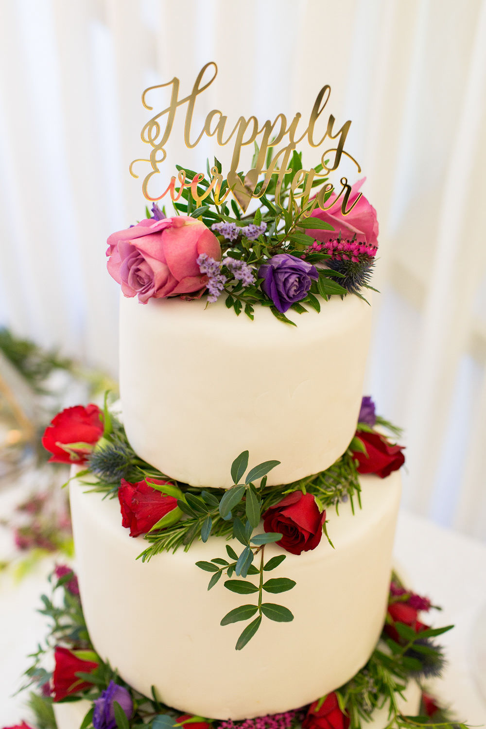 Iced Cake Flowers Topper Highcliffe Castle Wedding Bowtie and Belle Photography