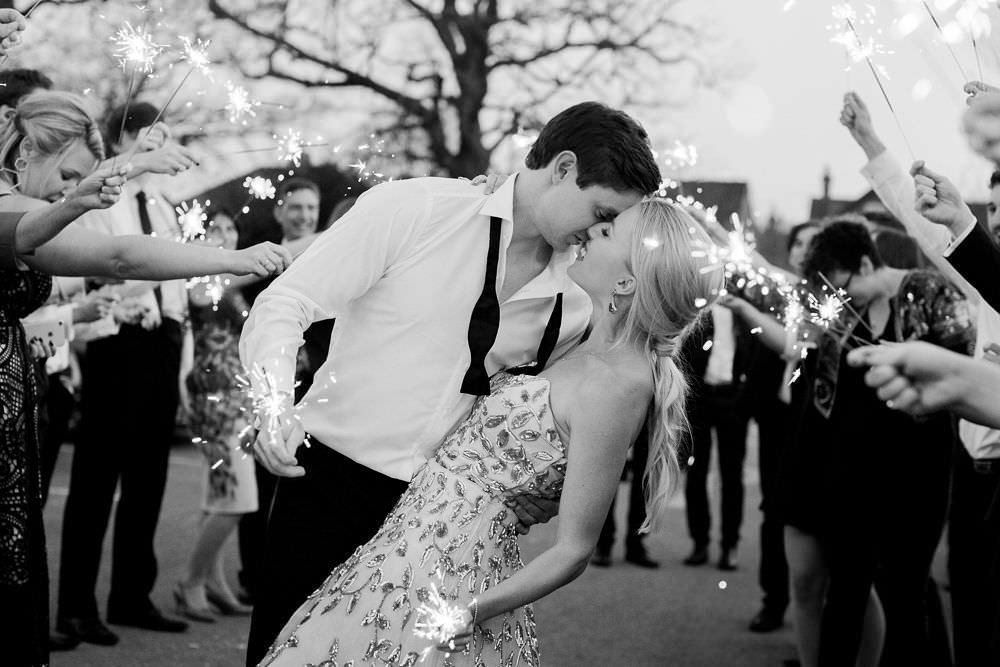 First Dance Sparkler Send Off Exit Kiss Highcliffe Castle Wedding Bowtie and Belle Photography